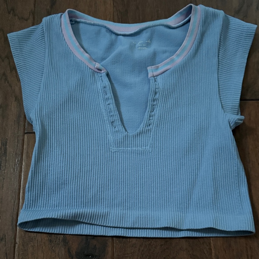 Urban Outfitters Blue Ribbed Top